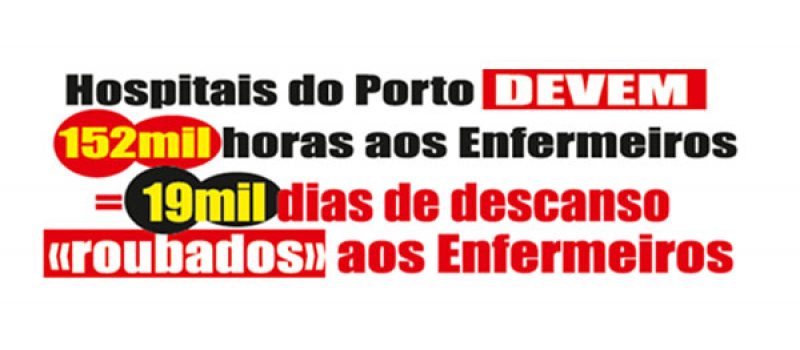 Denúncia pública da dívida dos hospitais aos enfermeiros, amanhã, 14 dez. às 10,30h, frente ao Centro Hospitalar do S. João